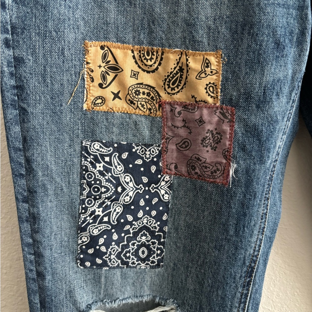 Lucky Brand Patchwork Blue Denim Jeans - Picture 2 of 8